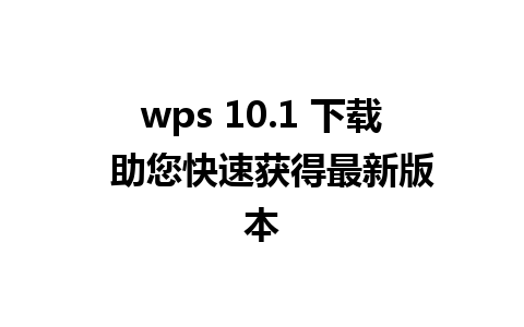 wps 10.1 下载  助您快速获得最新版本