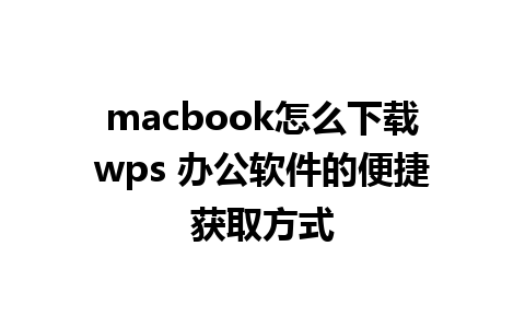 macbook怎么下载wps 办公软件的便捷获取方式