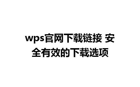 wps官网下载链接 安全有效的下载选项