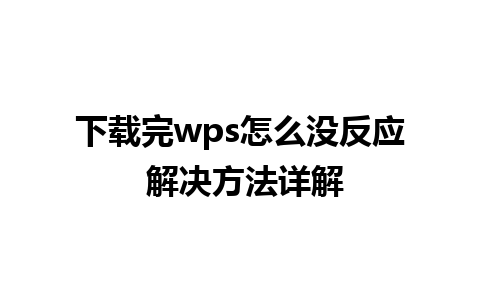 下载完wps怎么没反应 解决方法详解