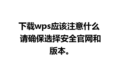 下载wps应该注意什么 请确保选择安全官网和版本。