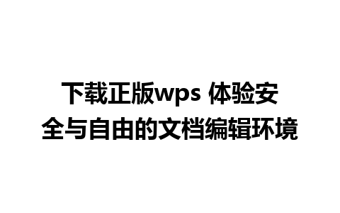 下载正版wps 体验安全与自由的文档编辑环境