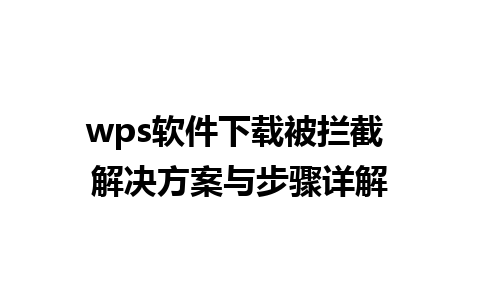 wps软件下载被拦截 解决方案与步骤详解