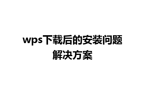 wps下载后的安装问题解决方案