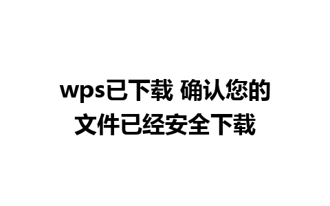 wps已下载 确认您的文件已经安全下载