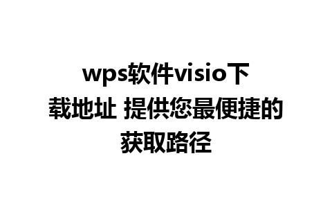 wps软件visio下载地址 提供您最便捷的获取路径