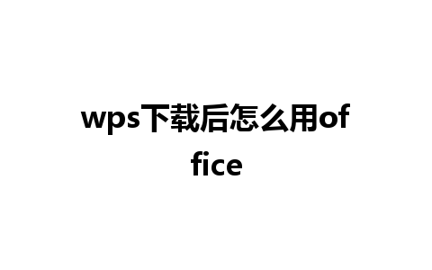 wps下载后怎么用office