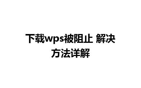 下载wps被阻止 解决方法详解