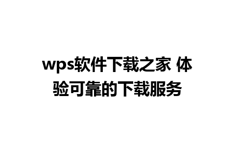 wps软件下载之家 体验可靠的下载服务