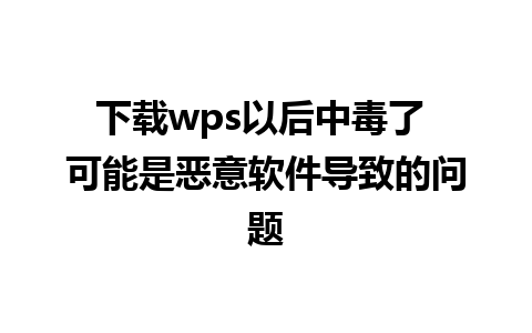 下载wps以后中毒了 可能是恶意软件导致的问题