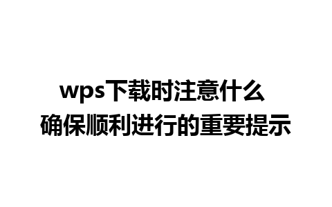 wps下载时注意什么 确保顺利进行的重要提示