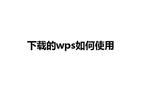 下载的wps如何使用