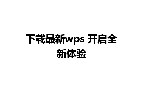 下载最新wps 开启全新体验