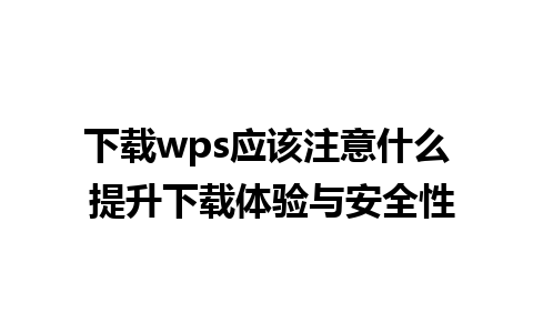 下载wps应该注意什么 提升下载体验与安全性