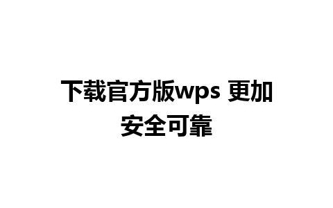 下载官方版wps 更加安全可靠