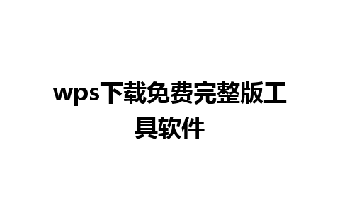 wps下载免费完整版工具软件  