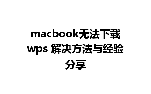 macbook无法下载wps 解决方法与经验分享