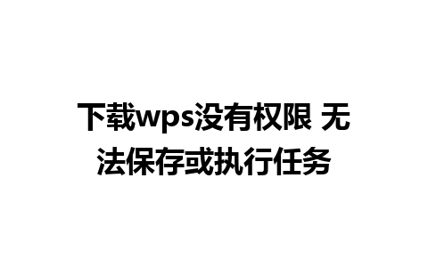 下载wps没有权限 无法保存或执行任务