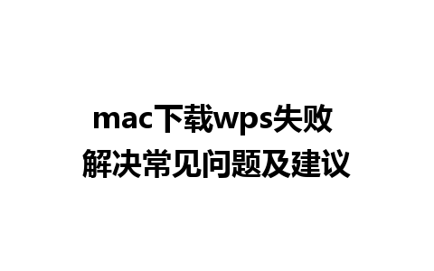 mac下载wps失败 解决常见问题及建议