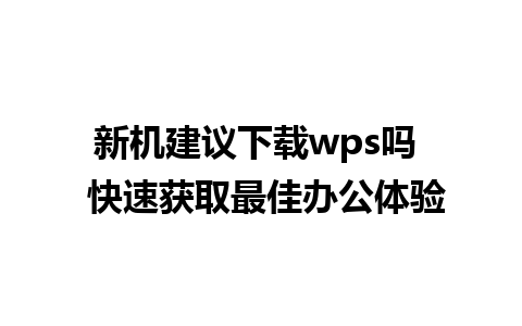 新机建议下载wps吗  快速获取最佳办公体验