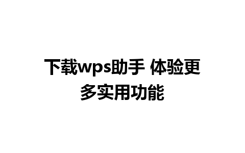 下载wps助手 体验更多实用功能