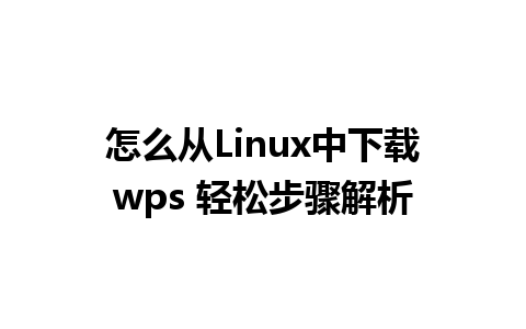 怎么从Linux中下载wps 轻松步骤解析