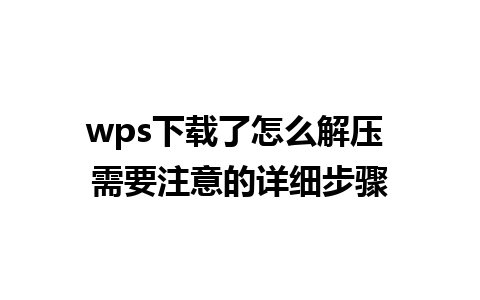 wps下载了怎么解压 需要注意的详细步骤