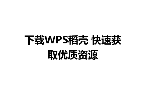 下载WPS稻壳 快速获取优质资源