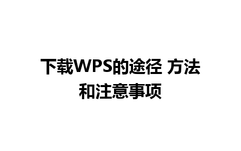 下载WPS的途径 方法和注意事项