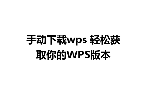 手动下载wps 轻松获取你的WPS版本