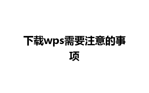 下载wps需要注意的事项