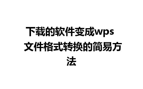 下载的软件变成wps  文件格式转换的简易方法