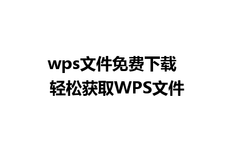 wps文件免费下载  轻松获取WPS文件