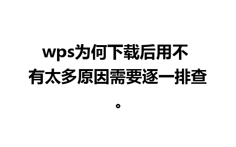 wps为何下载后用不 有太多原因需要逐一排查。