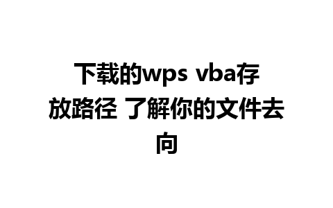 下载的wps vba存放路径 了解你的文件去向